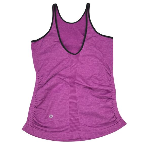 LULULEMON In The Flow Tank Size 6 Heathered Regal Plum - Picture 4 of 7